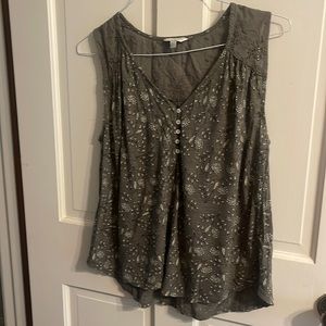 Olive green floral tank